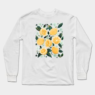 Watercolor Orange Pattern Long Sleeve T-Shirt